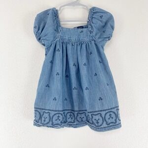Baby Gap Dress Girls 2T Brannan Bear Denim Chambray Cottagecore Prairie Country